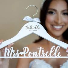 Personalized Wedding Dress Hanger: Silver Wire Bridal Gift