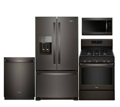 Whirlpool 4 Piece Kitchen Appliance Package With Gas Range Black Stainless Steel Kitchen Appliance Packages Stainless Appliances Kitchen Kitchen Appliances