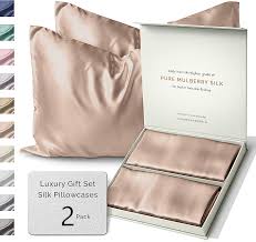 Amazon.com: Colorado Home Co Silk Pillowcase 2 Pack - Silk Pillowcase for  Hair and Skin Queen Size Pillow Case Set of 2 - Mulberry Silk Pillowcase 2  Pack Nude Champagne - Silk