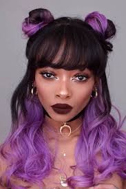 Go for an undercut and some layered bangs that you can style with some hair gel on your forehead. 17 Popular Styles With Fringe Bangs That Will Elevate Your Beauty Hair Color Purple Medium Hair Styles Purple Hair