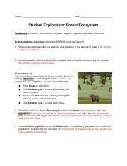 We would like to show you a description here but the site won't allow us. Forest Ecosystem Gizmo 1 Name Date Student Exploration Forest Ecosystem Vocabulary Consumer Decomposer Inorganic Organic Organism Population Course Hero