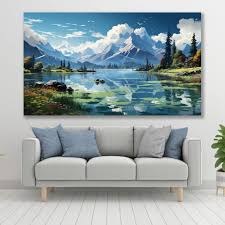 Tablou Canvas- Mountain Illustration – The Print Studio