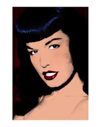photoillustration of Bettie Page. Bettie Mae Page (1923-2008) was an  American model who gained notoriety in the 1950s for her pin-up photos. She  was often referred to as the “Queen of Pinups”: