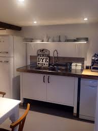 Ikea Varde Sink Unit Come With An Amazing Stainless Sink Top Painted And Stainless Splashback A Freestanding Kitchen Small Kitchen Sink Kitchen Remodel Small