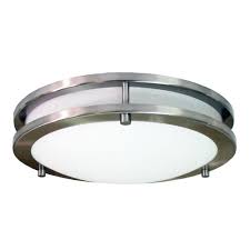 Homeselects Saturn 3 Light Brushed Nickel Flush Mount 6106 The Home Depot Flush Mount Ceiling Lights Surface Mount Lighting Surface Mount Ceiling Lights
