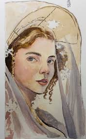 Portraits study with watercolor techniques