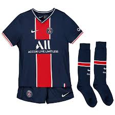 Das neue heimtrikot kann jetzt vorbestellt werden, das schwarze auswärtstrikot geistert mittlerweile auch schon in vielen medien rum, sodass update: Paris Saint Germain Heim Stadion Trikot Set 2020 21 Kleinkinder Mit Aufdruck Di Maria 11