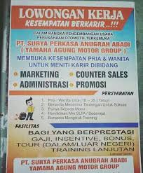 Maybe you would like to learn more about one of these? Lowongan Kerja Pt Surya Perkasa Anugrah Abadi Yamaha Agung Motor Group Tegal Loker Pemalang