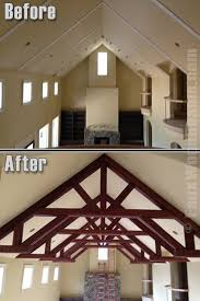 How To Build A Wood Truss Easily Faux Wood Workshop Faux Beams Fake Wood Beams Beams