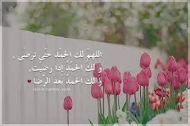 اللهم لك الحمد حتى ترضى ولك الحمد اذا رضيت ولك الحمد بعد الرضا الحمدلله عدد انفاس الكون