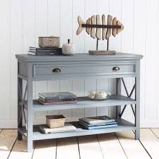 Consola De Madera Gris 120 Cm De Largo Newport Maisons Du Monde Table Console En Bois Console Bois Mobilier De Salon