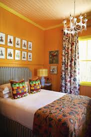 Designer Anna Spiro S Vivid Brisbane Cottage Indulges Her Love Of Mixing Colour Pattern In 2020 Orange Bedroom Walls Bedroom Orange Small Rooms