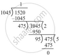 Year 1045 (mxlv) was a common year starting on tuesday (link will display the full calendar) of the julian calendar. Find The Hcf Of The Numbers In Each Of The Following Using The Division Method 1045 1520 Mathematics Shaalaa Com