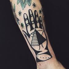 Dog tags and american flag tattoos. Lucifer Alkaline Trio Space Lamps And Lamborghinis Traditional Tattoo Geometric Tattoo Alkaline Trio