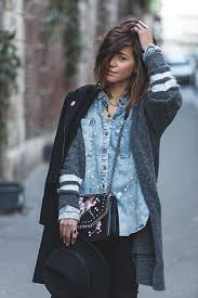 Oversized Sweater Chambray Shirt Felt Hat Street Style French Girl Style Personal Style Blogger S Retro Fashion Outfits Cute Casual Outfits Daily Outfits