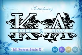 Download 30 of the best free monogram fonts! Split Monogram Alphabet 02 Graphic Graphic By Gleenart Graphic Design Creative Fabrica
