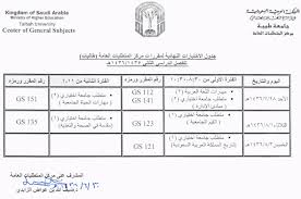 جامعة طيبة جدول الاختبارات النهائية لمقررات مركز المتطلبات العامة طالبات للعام الدراسي ١٤٣٥ ١٤٣٦