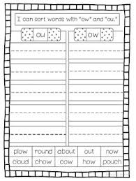 Free Ou Ow Phonics Worksheets Phonics Printables First Grade Phonics Phonics