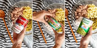 Campbell's® condensed cream of mushroom soup flavors a creamy sauce that is mixed with tuna, egg noodles and peas, topped with a crunchy bread crumb topping and baked to perfection. Easy Tuna Casserole With Egg Noodles 6 Ingredients Unsophisticook