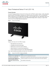 Cisco Lcd 110l Professional Series Datasheet Pdf Download Manualslib