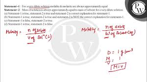 Under What Conditions Are The Molarity And Molality Of A Solution Nearly  The Same? Which Concentration Unit Is More Useful When Measuring Volume  With Burets, Pipets, And Volumetric Flasks In The Laboratory?