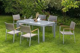 Acamp extensio ausziehtisch 160/220x98x75cm aluminium/hpl hellgrau. Merxx 7tlg Silano Set 6 Stapelsessel 1 Ausziehtisch 160 220x90 Cm Silber Grau Ebay