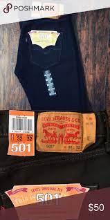 Levi S 501 W32 L32 Black Levi S 501 Mens Straight Jeans Button Fly Jeans