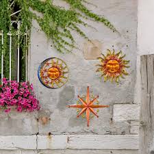 Sun Wall Art Decor Outdoor Patio Metal