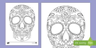 Download and print these free coloring pages. Day Of The Dead Sugar Skull Coloring Page