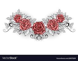 Dotwork Red Roses Tattoo On White Background Download A Free Preview Or High Quality Adobe Illustrator Lower Back Tattoo Designs Rose Tattoos Red Rose Tattoo