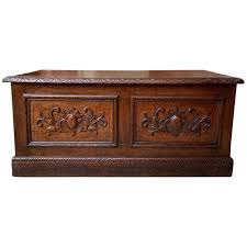 Product title pyramid trunk coffee table, burnt oak. Antique English Carved Oak Trunk Chest Coffee Table Blanket Box At 1stdibs