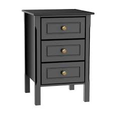 3 Drawers Nightstand Tall End Table Storage Wood Cabinet Bedroom Side Storage Black Walmart Com In 2020 Bedroom Furniture Online Tall End Tables Bedroom End Tables