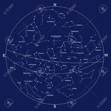 Constellations Sky Map And Constellations With Titles