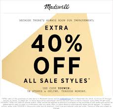 Best online madewell $15 off coupons and promo codes for july 2021, updated daily. Extra 40 Off Sale Styles At Madewell Or Online Via Promo Code Youwin Shopping Coupons Madewell Promo Codes