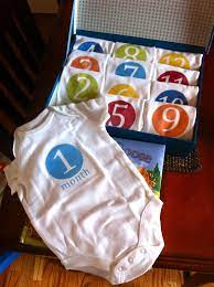 Diy Onesies From Month 1 12 Love It Great For Baby Shower Gifts And For Baby S First Year Photo Coll Diy Baby Shower Gifts Diy Baby Stuff New Baby Products