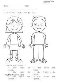 Preschool & kindergarten learning activities. Determinershis Herboy Girlclothes Colours Esl Worksheets Boy Or Girl Possessives Map Activities