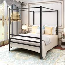 Ayymic 4 corners bed canopy mosquito net for bed canopy bed curtains bed canopies & drapes for queen size bed twin bed and king bed (black) $22.99. Amazon Com Canopy Bed Frame Platform Bed Frame Morden Design Heavy Duty Steel Slat And Support With Headboard And Footboard No Box Spring Needed Easy Assembly Queen Black Kitchen Dining