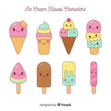 Les 120 meilleures images de dessin kawai en 2018 dessin. Collection De Glaces Kawaii Vecteur Gratuite
