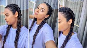 Continue adding hair to the right and left strands and braiding under the middle strand. How To Dutch Braid Your Own Hair For Beginners Youtube