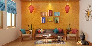 The colorful abstract painting on colored wall reminds us of the festival of color. Pin On Living Room