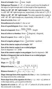 Geometry For Dummies Several Cheat Sheets With Help On