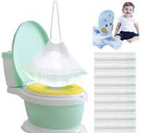 100 Pack Potty Chair Liners Disposable,Drawstring Training Toilet Seat Liner Bags Cleaning Bag for Kids Toddlers Outdoors Travel