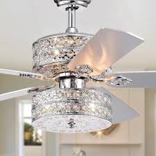 The fan itself has a dimmable light in the center, but if you have separate lighting, you can put a cap on the light fixture so the bulb isn't visible. Huishoudapparatuur Modern Crystal 52 Wooden 4 Blade Ceiling Fan Lamp Elegant Nickel Chandelier Luxclusif Com