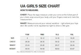 Under Armour Sizing Chart Youth