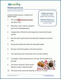 When to use which and. Relative Pronouns Worksheets K5 Learning