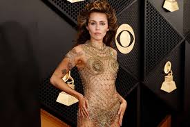 Miley Cyrus Wears Nearly Naked Dress for 2024 Grammys Red Carpet | Photos
