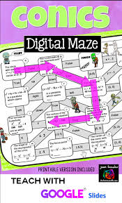 Conic Sections Review Digital Maze With With Google Slides Distance Learning Conic Section College Algebra Math Courses