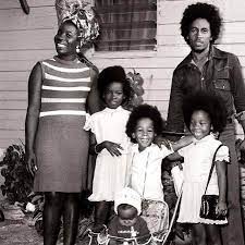Bob Marley and Rita Marley with their children—Sharon, Ziggy, Cedella, and Stephen. 📍Jamaica, 1972