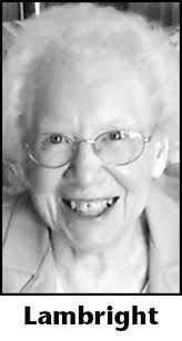 MARY LAMBRIGHT Obituary (2015)