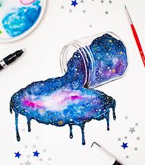 Spilling Galaxy In A Jar Drawing Google Search Galaxy Art Painting Galaxy Drawings Watercolor Galaxy